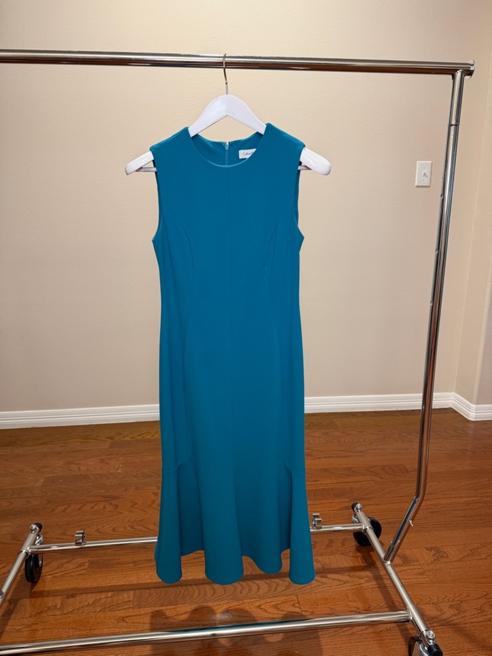 Calvin Klein Sleeveless Teal Maxi Dress